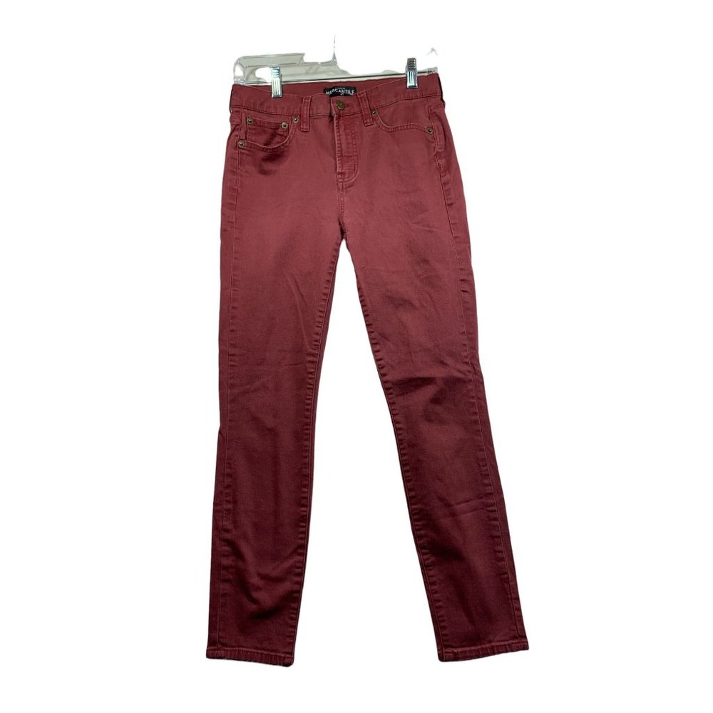 Red Women J.Crew Mercantile Skinny Jeans Size 27 (868)
